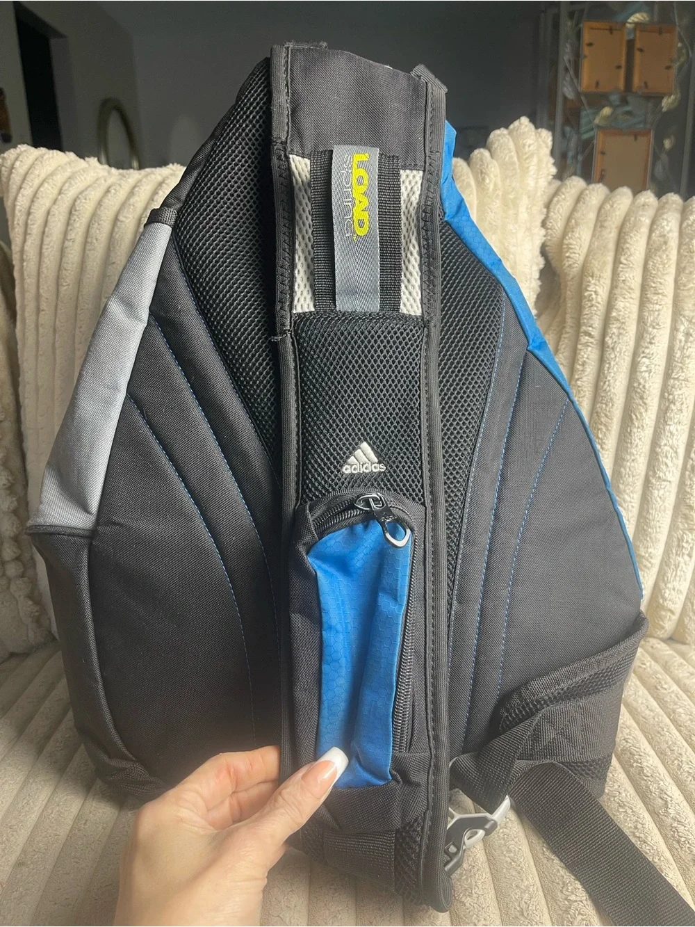 adidas Blue and Gray Men's Sling Belt Bag